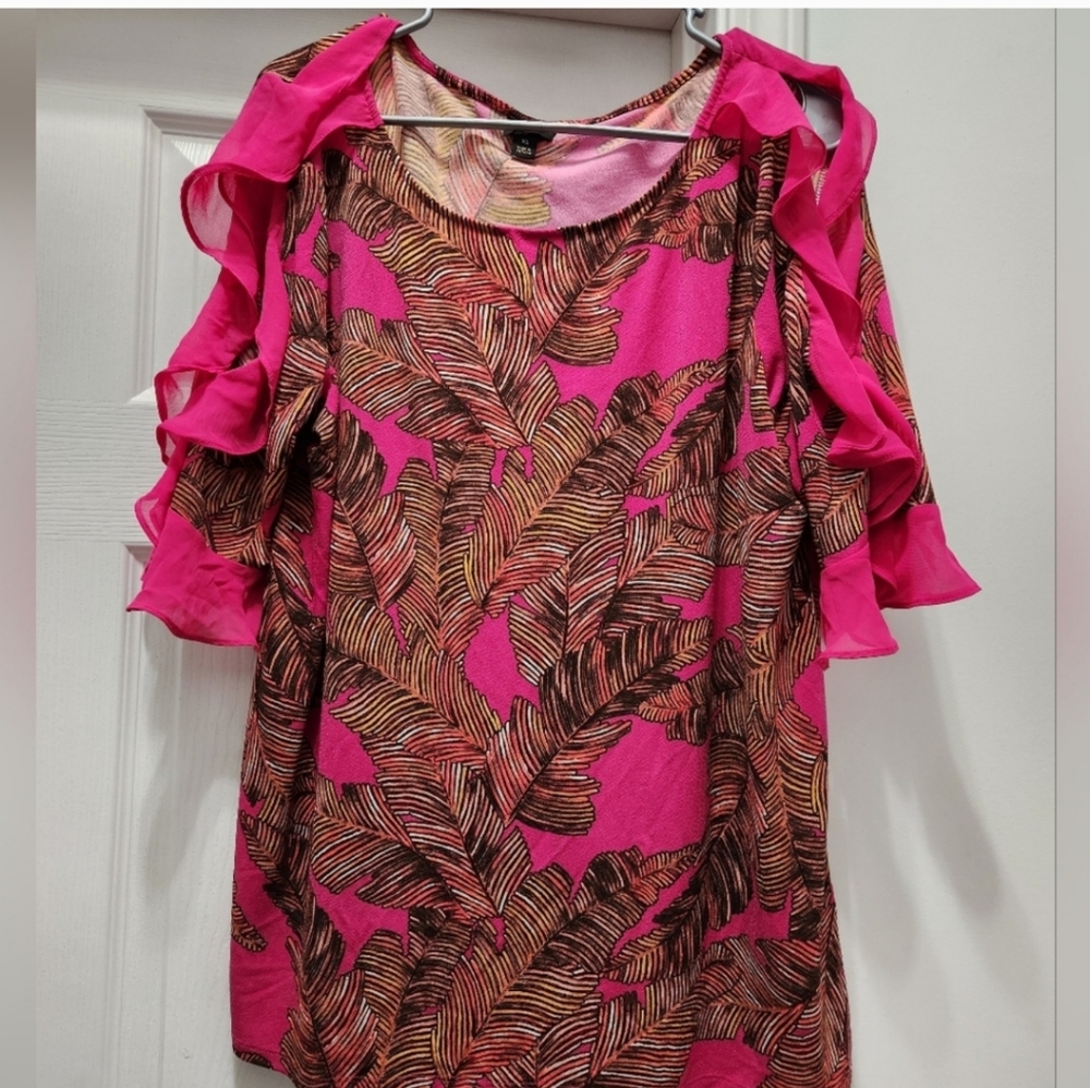 Worthington Peekaboo Sleeve Blouse sz XL